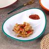 Melamine Divided Plate with Vinegar Dish for Dumplings, Shrimp, Cold Dishes, Snacks.