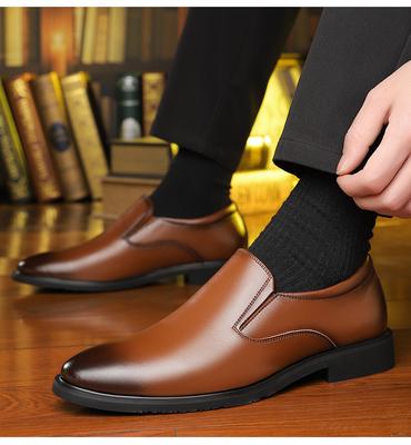 Fashion Fashion New Men's Pointed  Slip On Business Flats Shoes Male Designer Black Brown Loafers Homecoming Wedding Dress Footwear