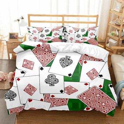Housse de Couette en Polyester pour Jeu de Poker Taille King Queen Nouveauté Groupe Jeux Compétitifs Housse de Couette pour Enfants Garçons Filles