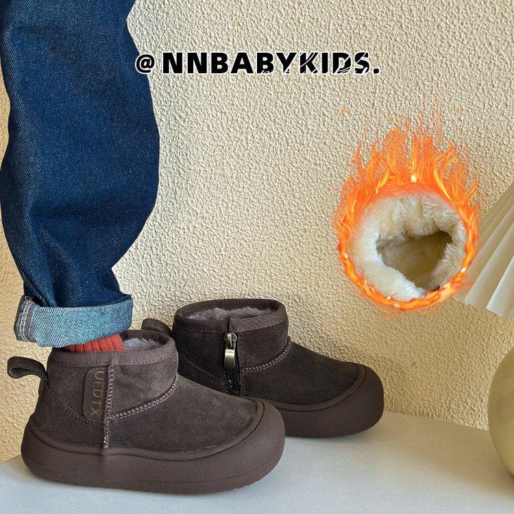 

Детские зимние ботинки 2025 зимние новые мальчики и девочки хлопковые ботинки с набивным теплым мехом большие хлопковые туфли утолщенные детские короткие ботинки 33 yards inner length 19 cm