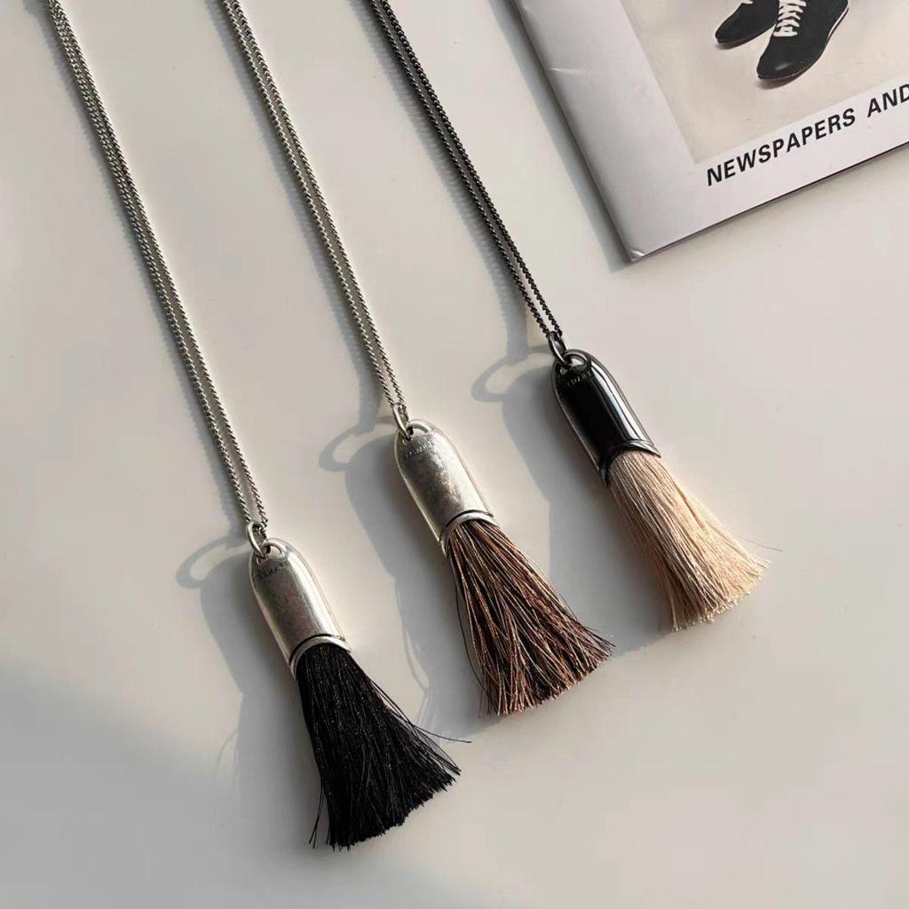Elegante Rosshaar-Quasten-Halskette - Vielseitige High-End-Pulloverkette mit Nischen-Design-Anhänger für Damen