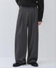 Extra Wide Two-Tuck Hidden Elastic Waist Slacks [Medium Gray]