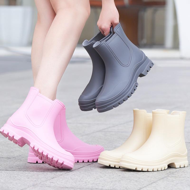 Women's Fashion British Style Waterproof Rain Boots