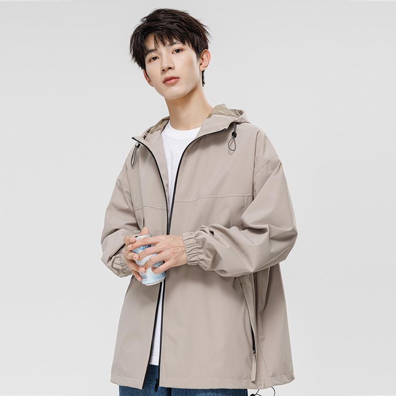 Spring and Autumn New Men's Korean Pure Color Light Plate Hooded Jacket Assault Clothes Fashionable Couples All-matching Outer