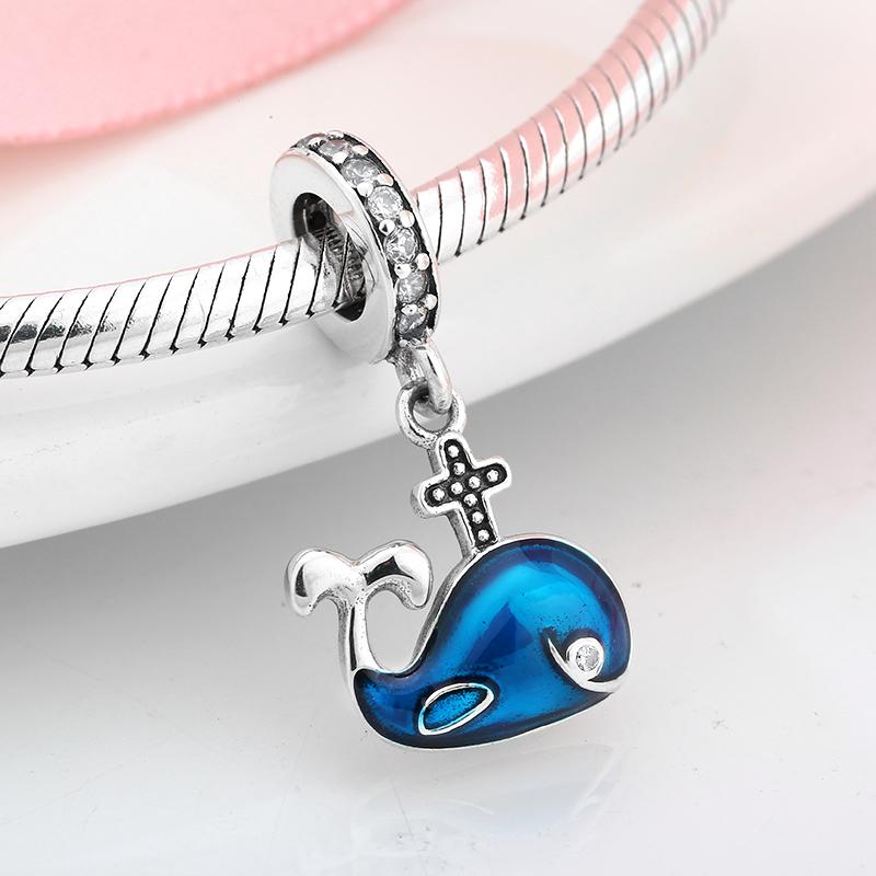 Blue Octopus Lovely Undersea Octopus Shark Dolphin Charms Beads Fit JIUHAO Charm Bangle Bracelets DIY 925 Jewelry Making