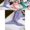 Dreamy Mermaid Tail Blanket Luxurious Knitted Acrylic Blanket In Mint Green And Pink