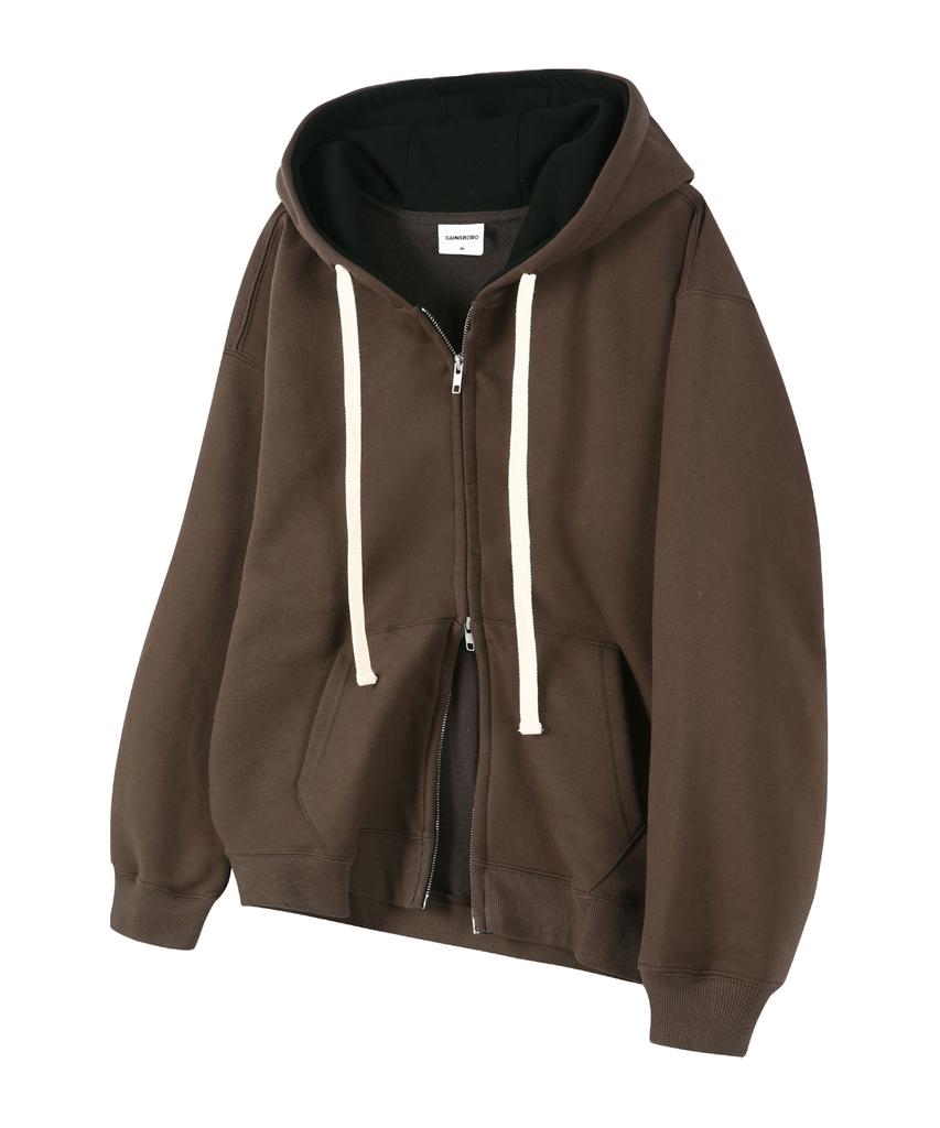 Gainsboro 2Way Signature 1 Zip-Up Hoodie_Brown