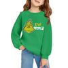Kids' Long Sleeve Loose Pullover Letter Printed Round Neck Sweatshirt