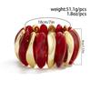 Salircon 10 Colors Vintage Thick Resin Acrylic Irregular Bangles for Women Geometric Wide Chunky Elastic Bracelets Hand Jewelry