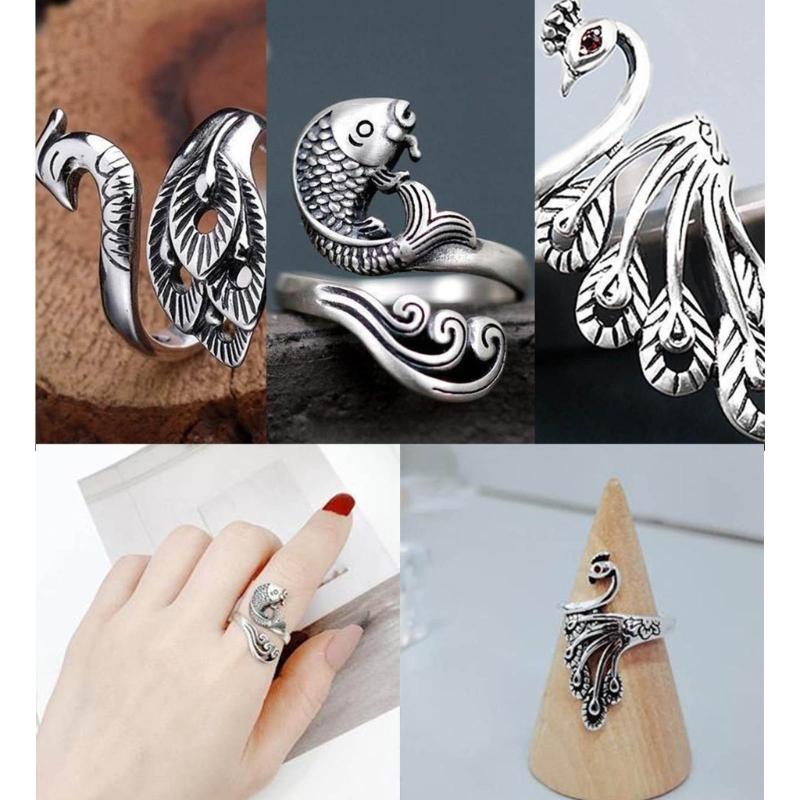 Adjustable Knitting Loop Crochet Loop Rings with Stiching Marker Open Finger Holder Rings for Faster Knitting Yarn Guide