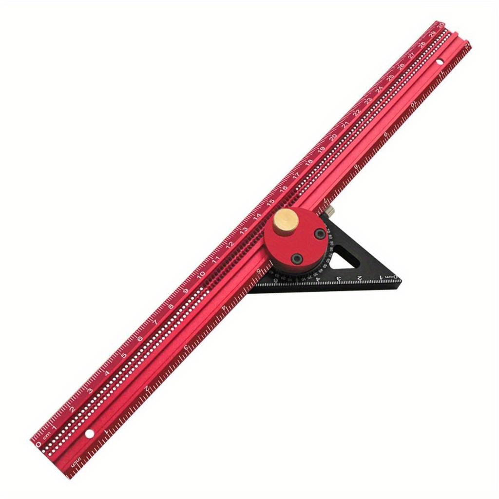 360 Degree Scribe Ruler -Woodworking Square Precision T-Type Hole Ruler Aluminum Slide Ruler - Carpenty Marking Gauge DIY Layout