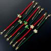 Sweet And Cute Colorful Woven Christmas Tree Snowman Bear Hand Rope Wind Christmas Bracelet Vl717