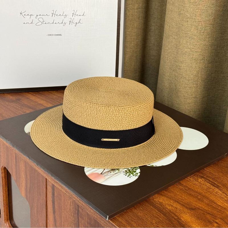 Top hat Flat top straw hat Big head circumference straw hat Sunscreen visor hat Big brim straw hat Seaside beach hat Women
