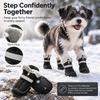 4Pcs Set Anti-Slip Dog Snow Boots Reflective Straps Winter Dog Shoes  Winter Outdoor Walking