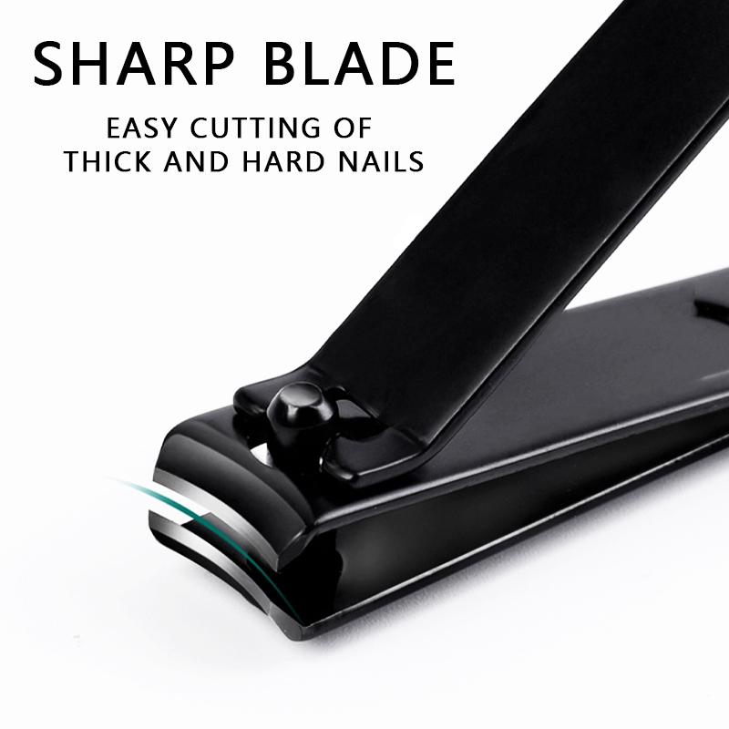 Black Nail Clippers For Men And Women, High-Quality High-End Stainless Steel Sharp Nail Clippers, Home Manicure Tools