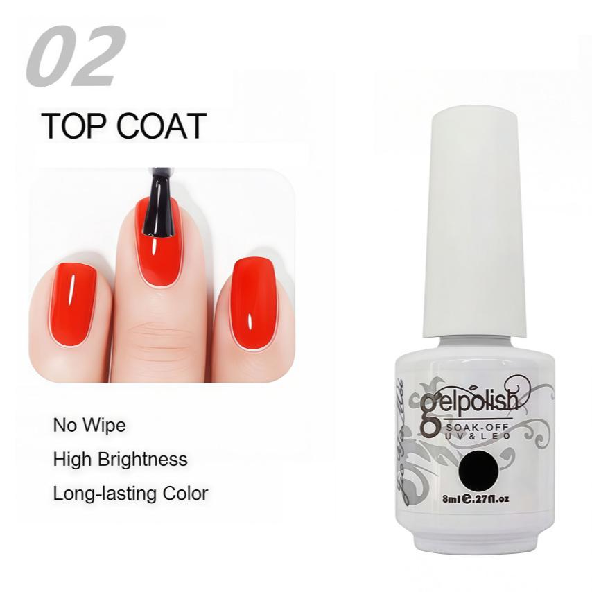 Amber Gel Polish Set: Gel Polish Manicure Kit with Whitening, Base Coat, and Sealer.