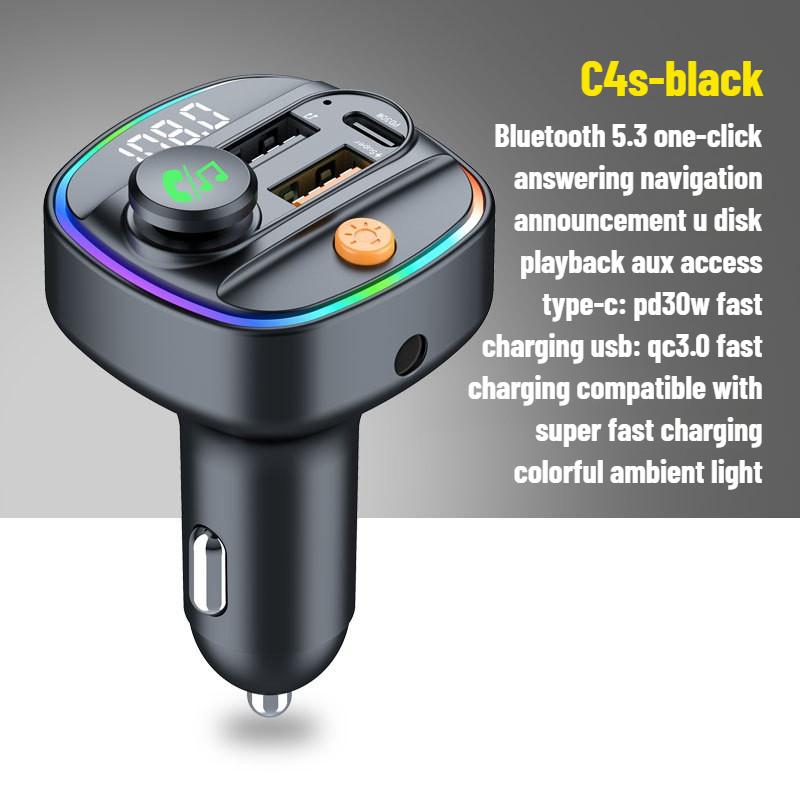 Bluetooth 5.3 FM Transmitter Handsfree Car AUX Radio Modulator MP3 Player with 22.5W & PD30W Fast Charge Adapter Car Accessories