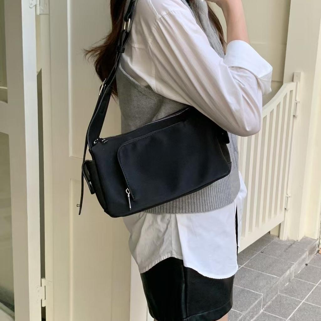 New casual simple women's bag solid color summer popular shoulder bag large capacity popular messenger bag bag