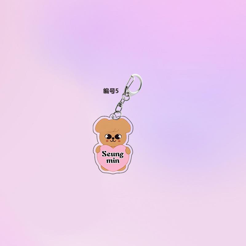 1pc Stray Kids SKZOO Cute Heart Keychain Bang Chan Lee Know Changbin Hyunjin Han Felix Seungmin I.N Love Character Key Ring Bag Pendant STAY Fans Gift