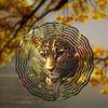 10 Inch Metal Leopard Wind Spinner Outdoor Garden Decor Hanging Wind Chime for Patio Yard 360 Rotating Hook Vibrant