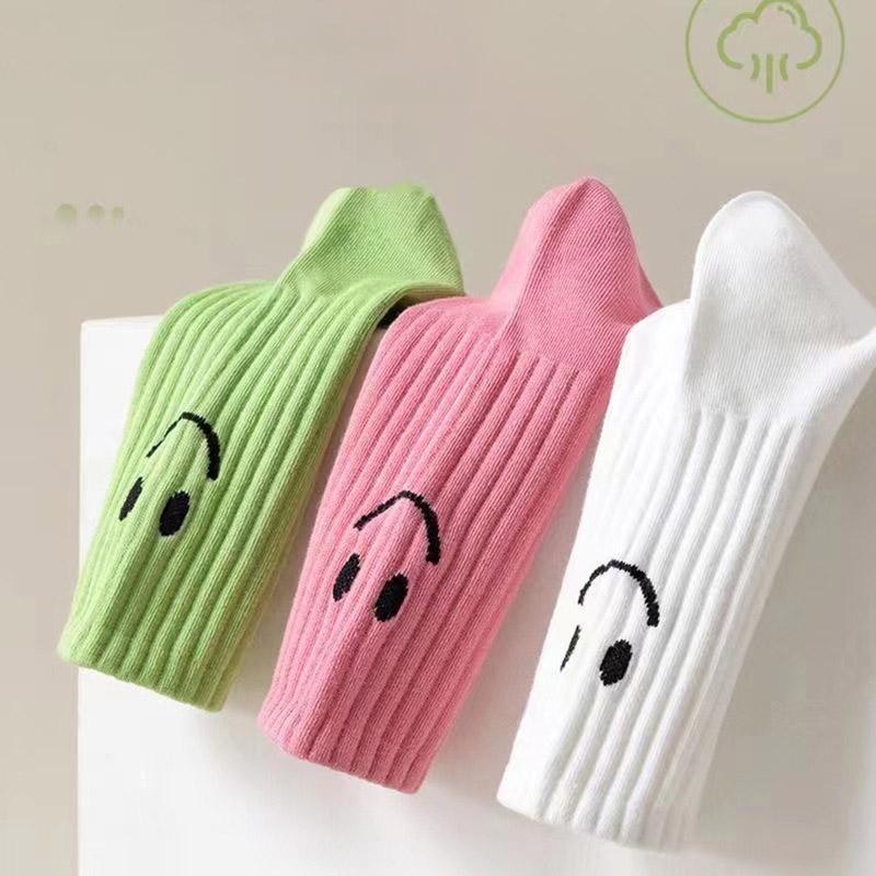5pairs Dopamine-Ins Fashionable Cute College Style Mid-Calf Socks