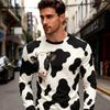 Men's 3D Stripe Printed Long-sleeved T-shirt, Comfortable, Breathable and Versatile Men's Top