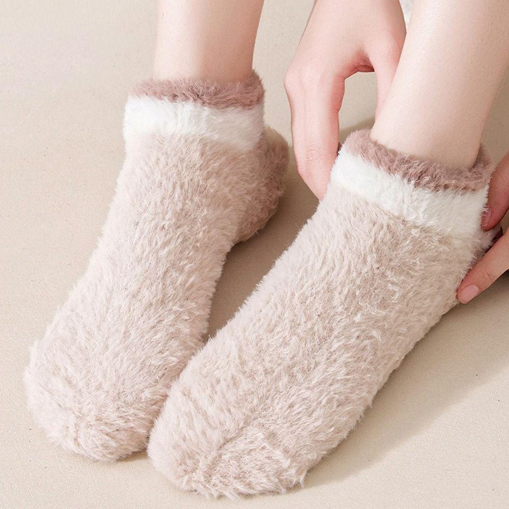 Non-slip Short Socks Thickened Warm Sleep Socks Fashion Floor Socks  Autumn Winter