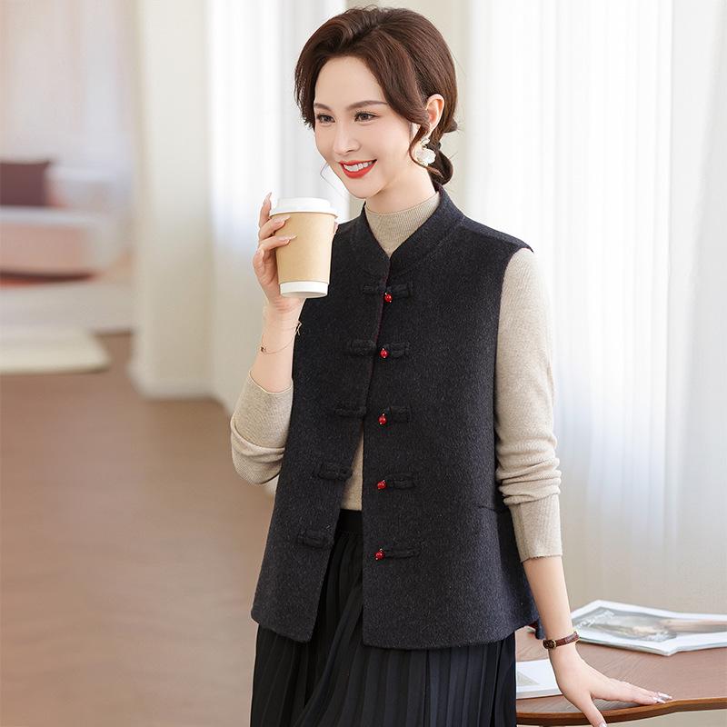 New 2026 Spring Wool Vest for Middle-Aged and Elderly Women - Red Mother's Vest