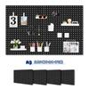 Pegboard, Perforated, 300*400mm, 25mm Hole Pitch, Wall-Mounted, Magnetic, Tool Storage, DIY, Decorative, Kitchen, Office, Bathroom (Black, 3 Panels)