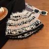 Sweet long brushed mohair knitted hat women's autumn and winter warm colored beanie striped plush fisherman hat