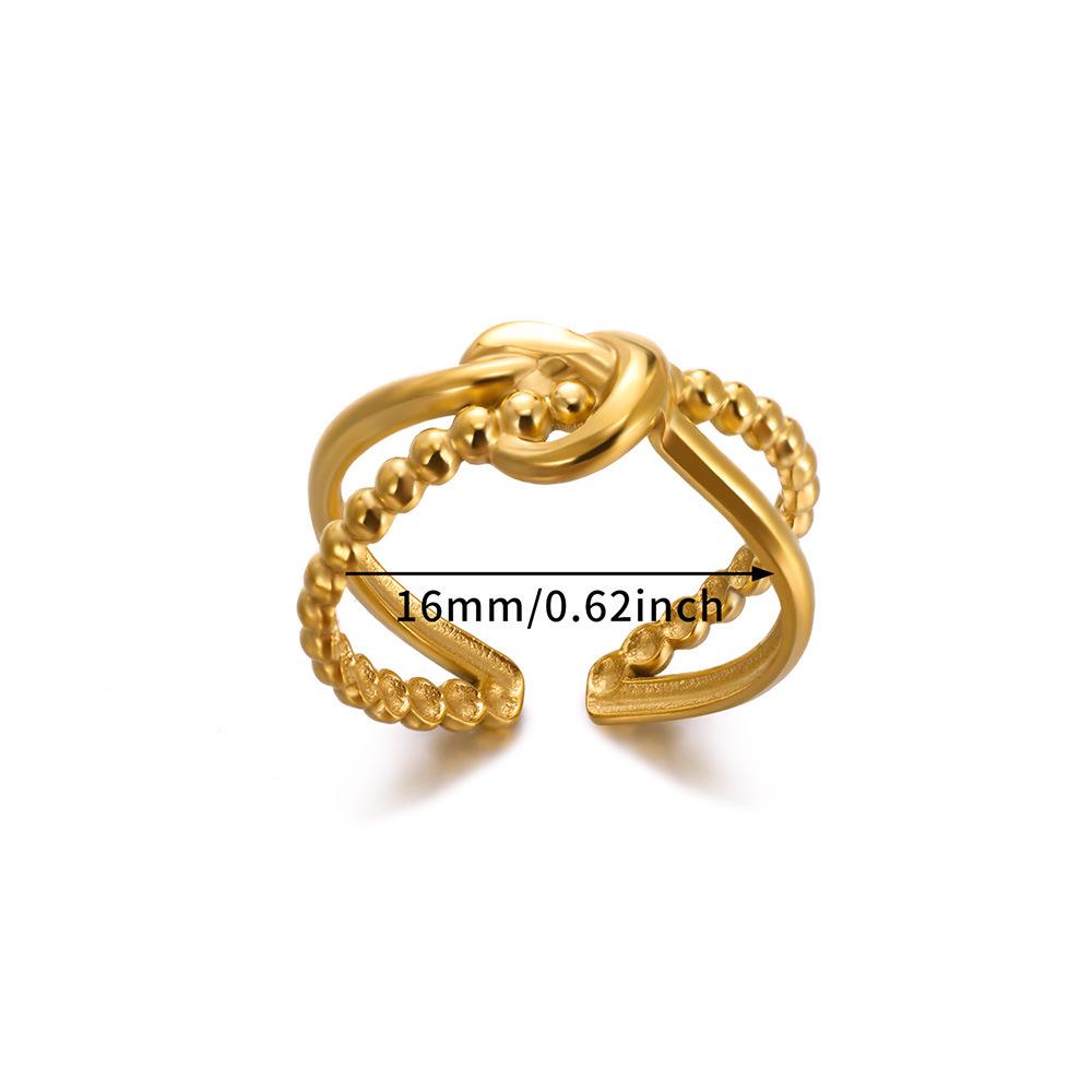 Heart-Shaped Geometric Star Open Ring: 18K Gold-Plated Stainless Steel Women's Jewelry