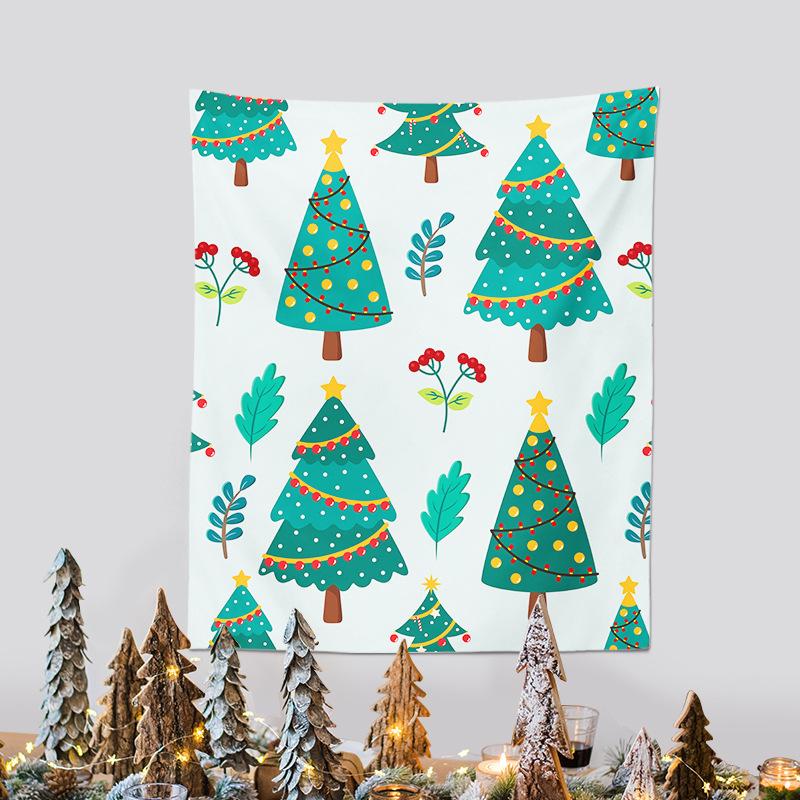 Christmas Tapestry Cross-border New Christmas Party Hanging Cloth Santa Claus Background Fabric
