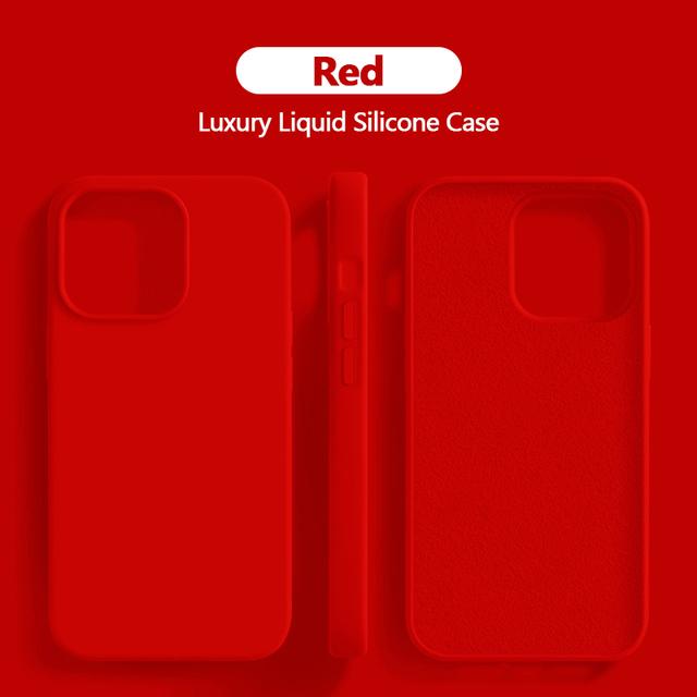 Liquid Silicone Case For iPhone 11 14 13 12 15 Pro Max Phone Cases For iPhone 13 12 Mini 14 15 7 8 Plus X XR XS Shockproof Cover