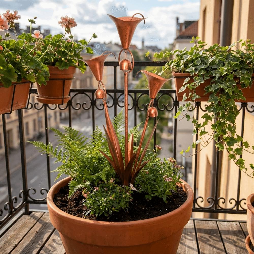 Weatherproof Metal Floral Garden Stake Handcrafted Three Calla Lilies Sculpture Patio