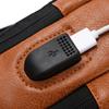 Men's Chest Bag Anti-theft USB Business Messenger Bag Multifunctional Water Repellent Shoulder Bag PU Commuter Backpack Men