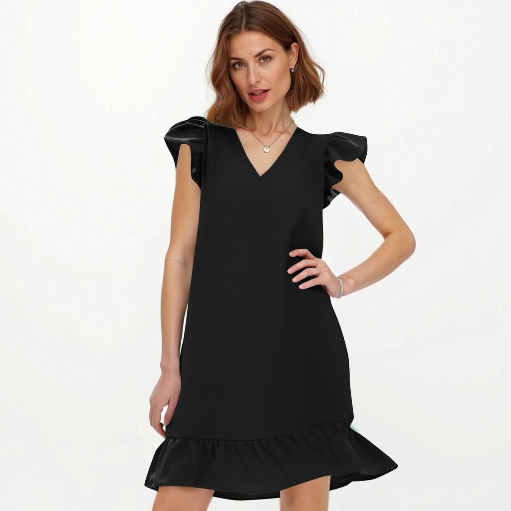 Short Sleeve Boho Dress For Women Casual Loose Fit Summer Sundress Floral Print Dress With Pockets