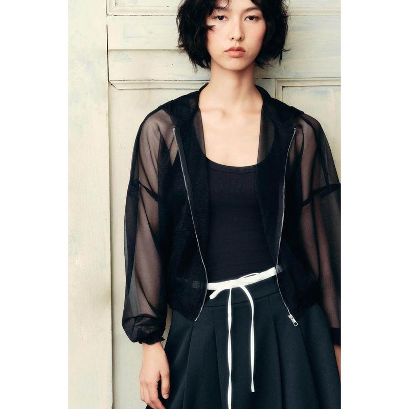 Za New Fall Women's Clothing 2025 Fashion Style Export Fashion All-Match Transparent Organza Hooded Outwear 4968800