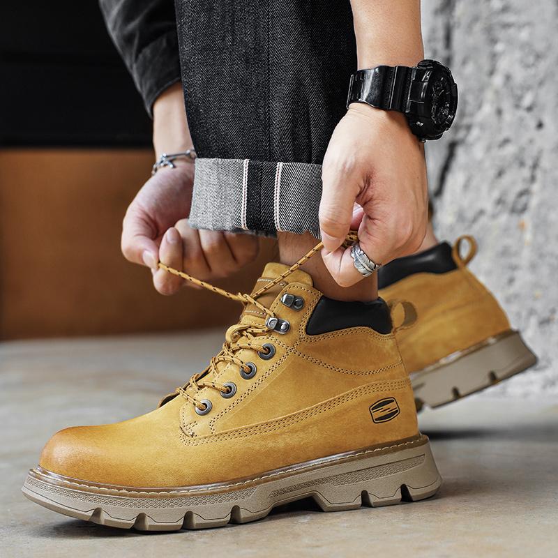High Top Outdoor Hiking Shoes Anti Slip Thick Soled Practical Work Shoes Men Boots High-Quality Classic Latform Boots For Men