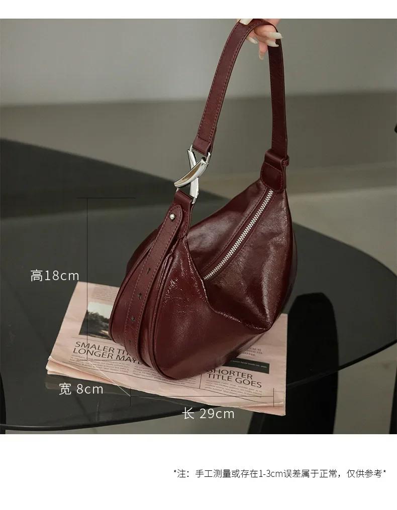 Genuine Leather Women's Shoulder Bag New High Quality Underarm Bag Fashiable Urban Ladies' Luxury Versatile Commuting Handbag