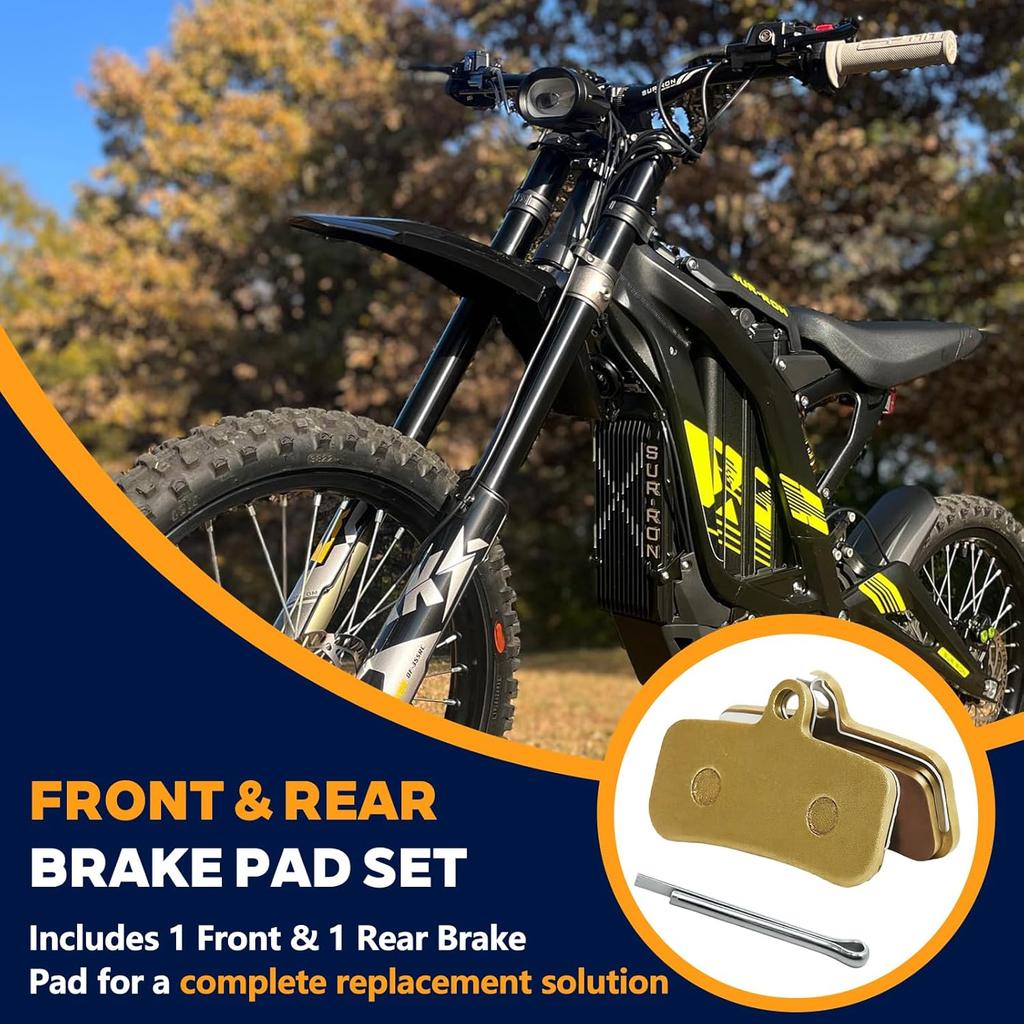4-Pack Front and Rear Disc Brake Pads Replacement for Surron Light Bee X/S, Segway X160 X260, Talaria Sting R MX3 MX4 Electric Dirt Bike Parts