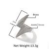 Hip-hop Niche Three-dimensional Lightning Ring, Simple Personalized Copper Inlaid with 5A Zircon Personalized Trendy Man Ring, One Piece of Hair