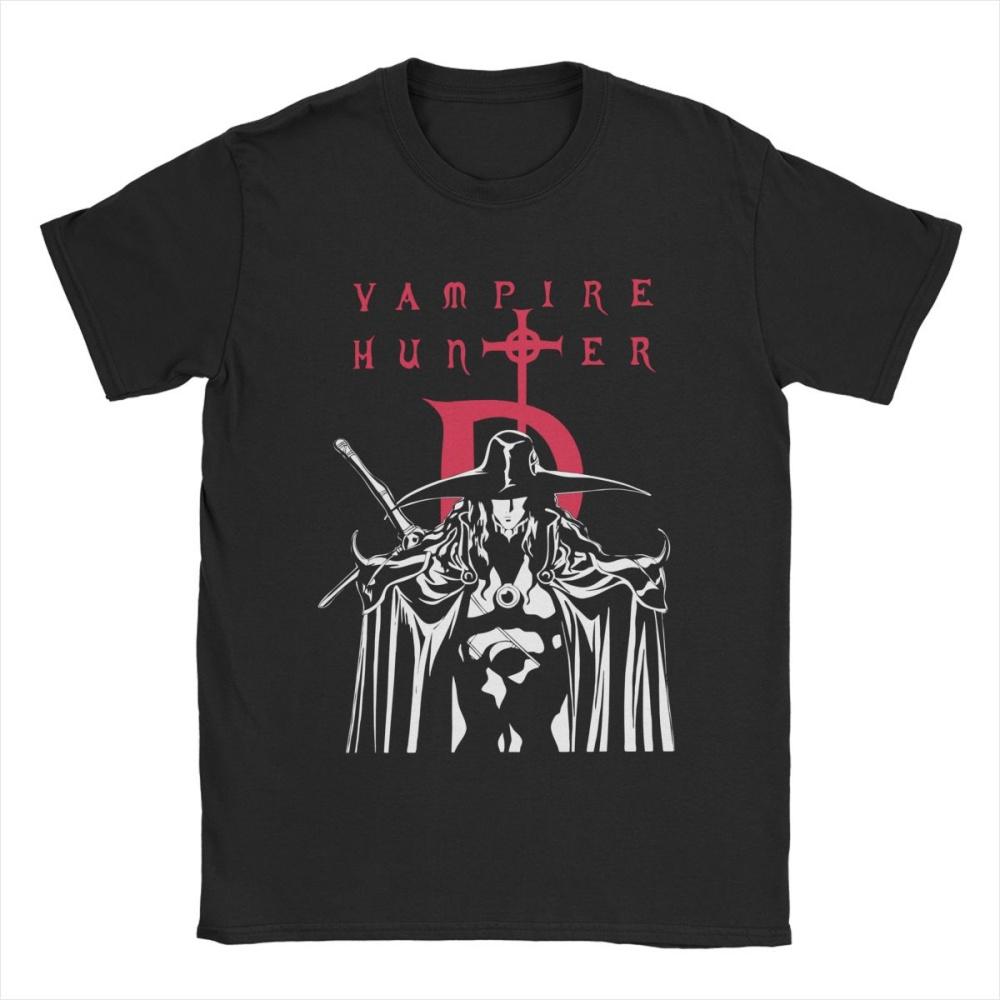 

Чоловічі футболки Vampire Hunter D Hellsing Аніме Одяг з чистої бавовни Смішні футболки з коротким рукавом та круглим вирізом Ідея для подарунка Футболки XXXXXL чорний