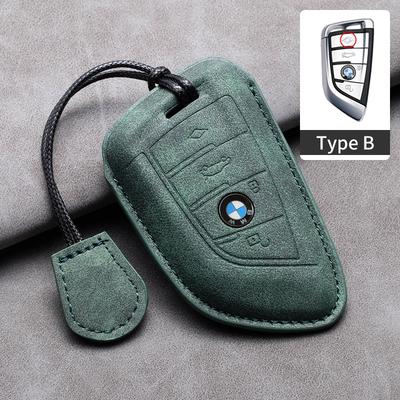 Suede Leather Car Key Case Cover Shell Fob For BMW X1 X3 X5 X6 X7 1 3 5 6 7 Series G20 G30 G11 F15 F16 G01 G02 F48 Accessories