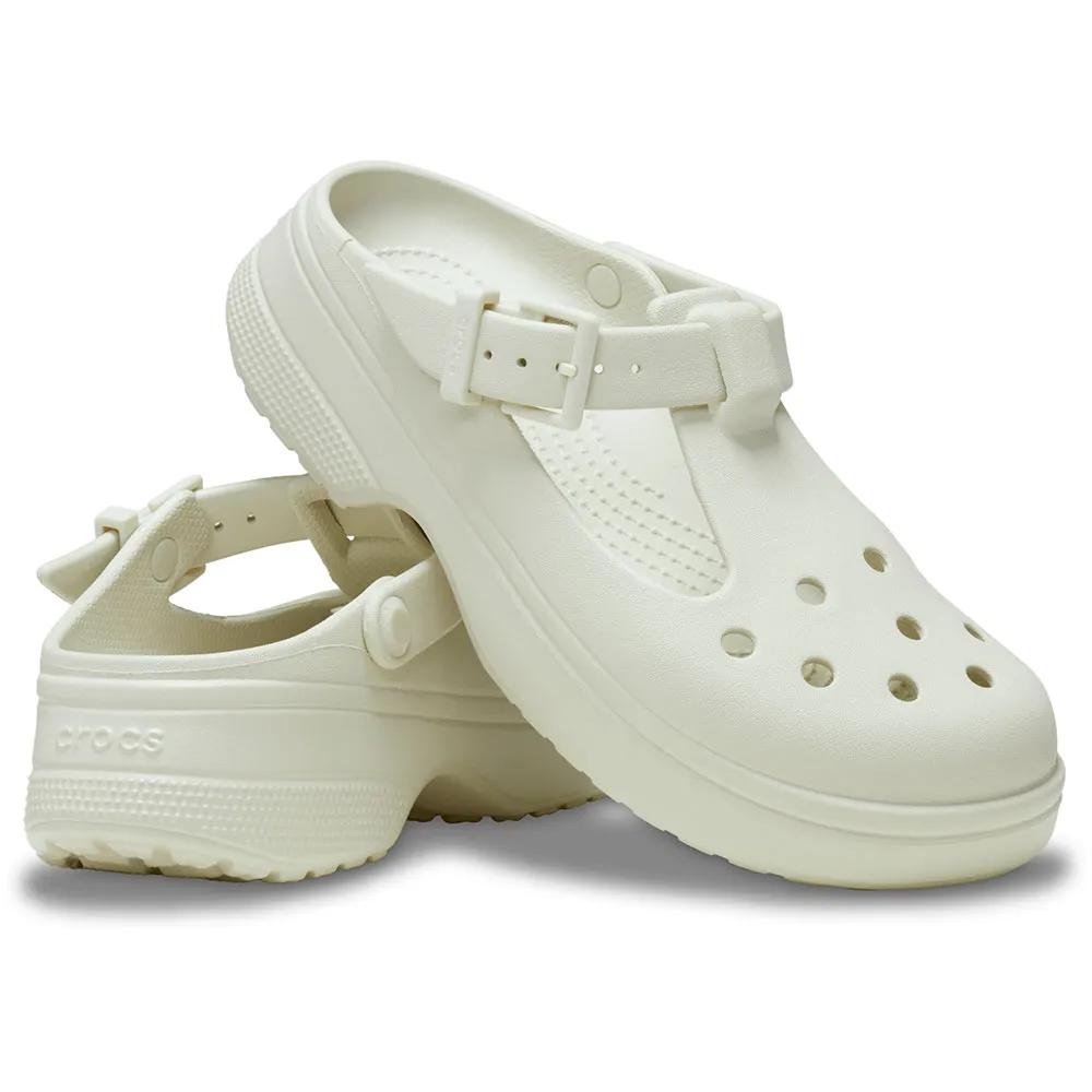 Crocs Classic Mary Jane Clogs Adjustable Strap Beige