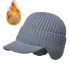 Warm Ear Flaps Cap Ear Protection Peaked Knit Cap Winter Beanie Hat  Men