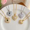 Precious Heart-shaped Pendant Necklace, Elegant and Versatile Titanium Steel Necklace