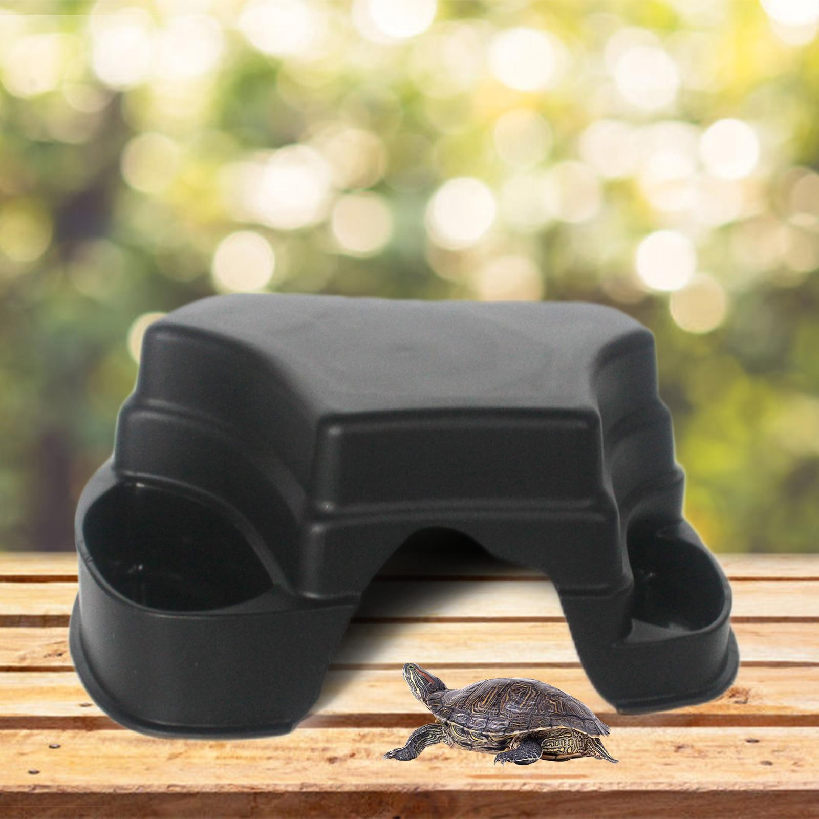 

Plastic Reptile with 2 Sinks Ornament Landscape easy to clean Decor Hiding for Small Snake Gecko Lizards Leopard Rodents