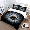 Black Spider With Symmetric Web Pattern Duvet Cover Set Digital Print Colorful Polyester Bedding With Zipper Closur For Gifts