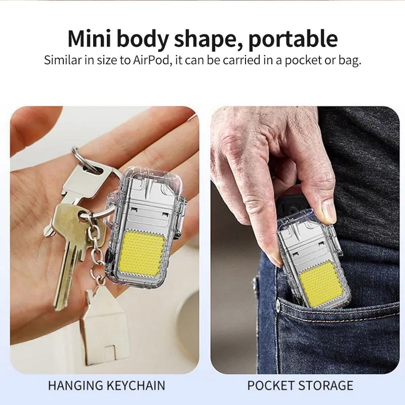 Multifunktionale Mini-COB-Schlüsselanhängerleuchte für Lade- und Wartungsarbeiten, Outdoor-Notleuchte mit Zündfunktion