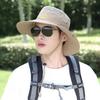 Summer Men Camping Big Brim Sun Protection Fisherman Hat Outdoor Riding Mountaineering Fish Hat Hiking Breathable Hat